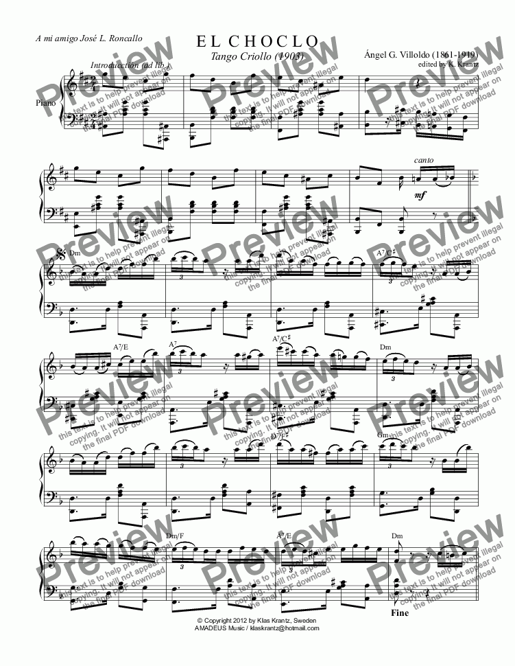 el choclo partitura piano pdf download